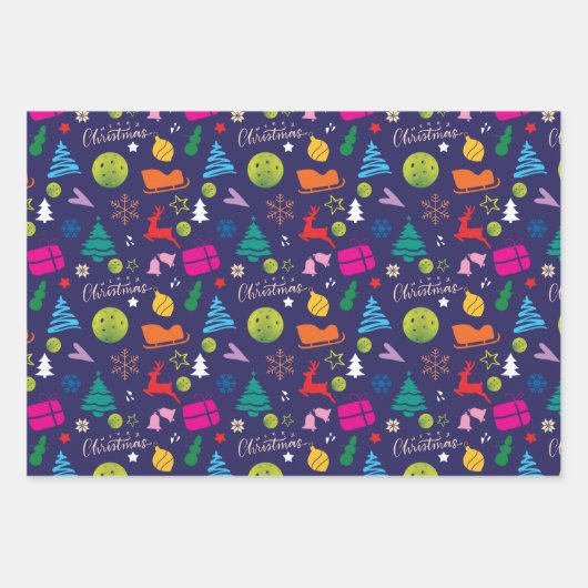 Pickleball 🎄 frohe Weihnachtswrapping Paper Shee Geschenkpapier Set (Vorderseite 3)