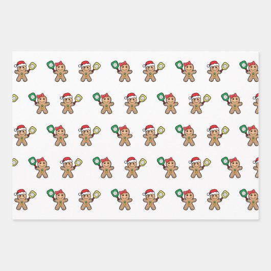 Pickleball 🎅 🎁 fröhliches Weihnachtswrapping Geschenkpapier Set (Vorderseite)