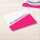 PICKLEBALL Fun Bold Pink White Diagonal Colorblock Rechteckiger Pappuntersetzer (angewinkelt)