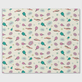 Pickleball! Fun farbiges Muster Geschenkpapier (Flach)