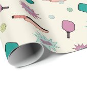 Pickleball! Fun farbiges Muster Geschenkpapier (Rolleneckpunkt)