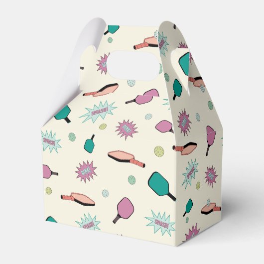 Pickleball! Fun farbiges Muster Geschenkschachtel (Vorderseite)