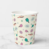 Pickleball! Fun farbiges Muster Pappbecher (Rückseite)