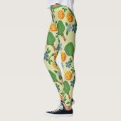 Pickleball Fun Leggings mit lebhaftem Blumengestei (Links)