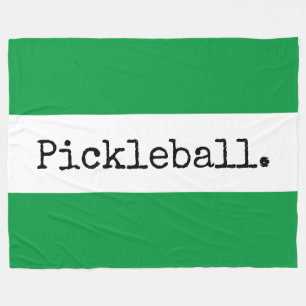PICKLEBALL Fun Sporty Bright Green White Stripes Fleecedecke