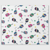 Pickleball Fun Strip Paddles Dink Wrapping Paper Geschenkpapier (Flach)