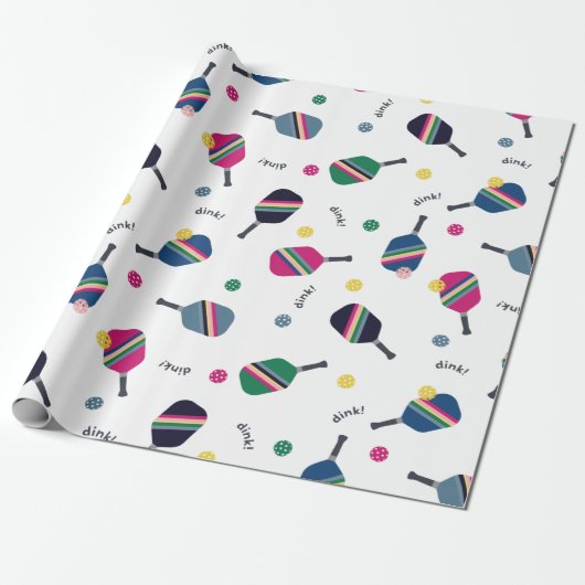 Pickleball Fun Strip Paddles Dink Wrapping Paper Geschenkpapier (Ungerollt)