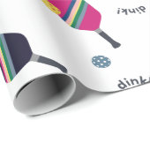 Pickleball Fun Strip Paddles Dink Wrapping Paper Geschenkpapier (Rolleneckpunkt)