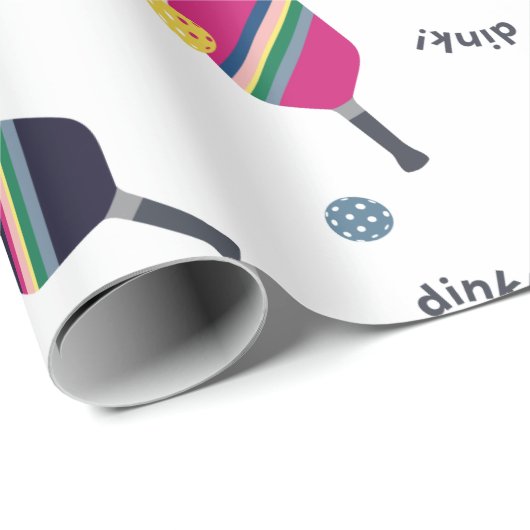 Pickleball Fun Strip Paddles Dink Wrapping Paper Geschenkpapier (Rolleneckpunkt)