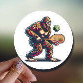 Pickleball Funny Cartoon Runder Aufkleber
