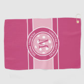 Pickleball Funny Custom Quote Name Initial Pink Golfhandtuch (Horizontal)
