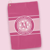 Pickleball Funny Custom Quote Name Initial Pink Golfhandtuch
