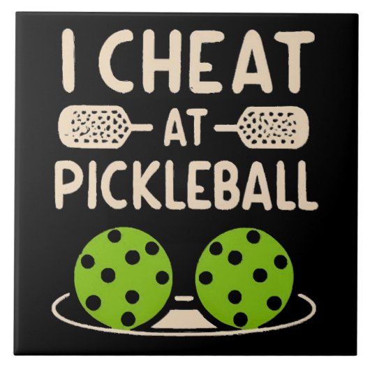 Pickleball Funny Fliese (Vorderseite)