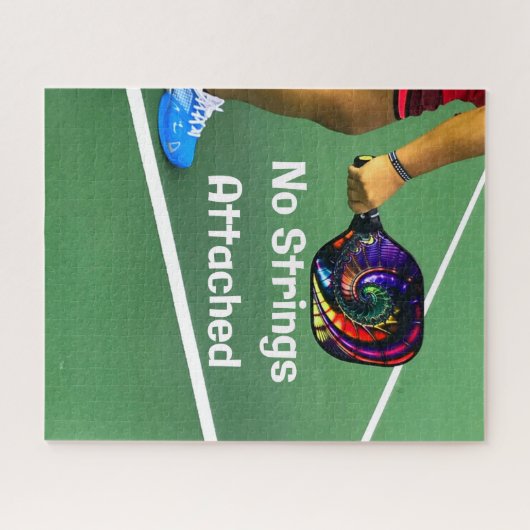 Pickleball Funny No Strings angefügt Puzzle (Horizontal)