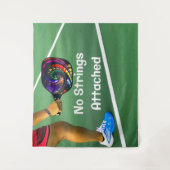 Pickleball Funny No Strings angefügt Wandteppich (Vorderseite)