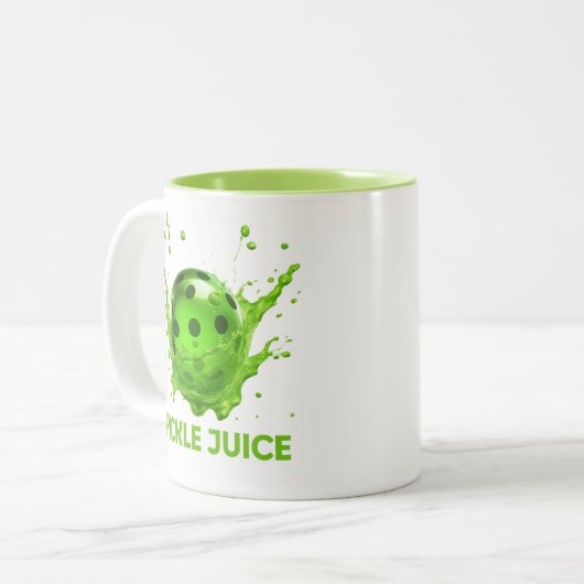 Pickleball Funny Pickle Juice Coffee oder Tee Tass Zweifarbige Tasse (Vorderseite Links)