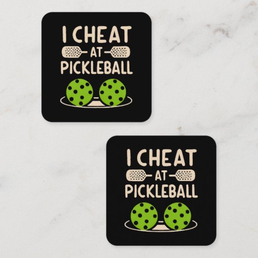 Pickleball Funny Quadratische Visitenkarte (Vorne/Hinten)