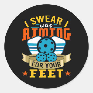 Pickleball Funny Quotes Humorous Slogans Men Runder Aufkleber