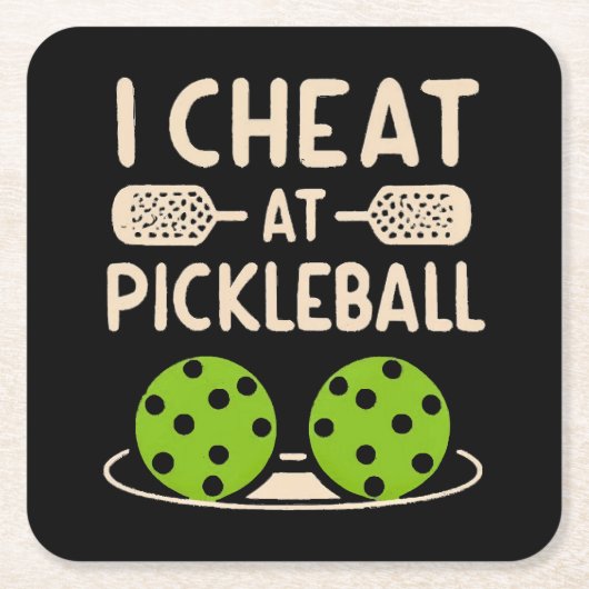 Pickleball Funny Rechteckiger Pappuntersetzer (Vorderseite)