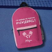 Pickleball Funny Sports Niedlicher Individuelle Na Bedruckter Rucksack