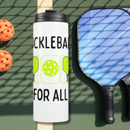 Pickleball für alle Paddeln und Ball Thermosbecher