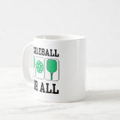 Pickleball für alle Paddels und Ball Green Kaffeetasse (Vorderseite Links)