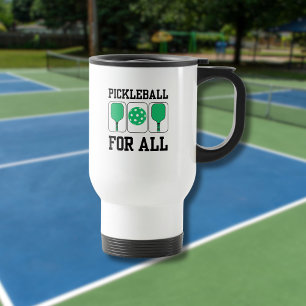 Pickleball für alle Paddels und Ball Green Reisebecher