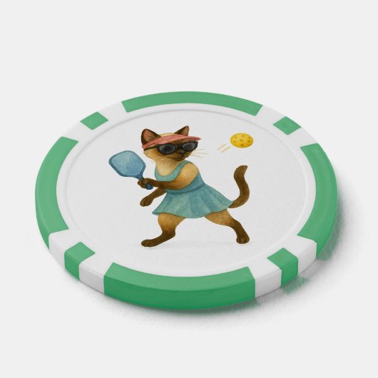 Pickleball für siamesische Katzenliebhaber Pokerchips (Einzeln)