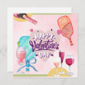 Pickleball für Valentinstag Feiertagskarte (Vorne/Hinten)