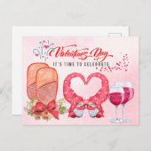 Pickleball für Valentinstag Feiertagspostkarte (Vorne/Hinten)