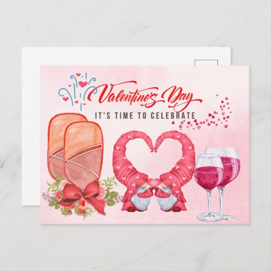 Pickleball für Valentinstag Feiertagspostkarte (Vorne/Hinten)