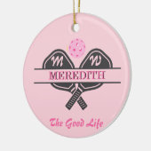 Pickleball Gal Paddles Initialer Individuelle Name Keramik Ornament (Links)