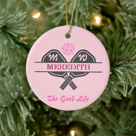 Pickleball Gal Paddles Initialer Individuelle Name Keramik Ornament