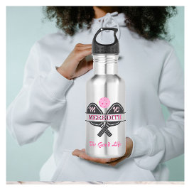 Pickleball Gal Paddles Monogramm Vorname Edelstahlflasche