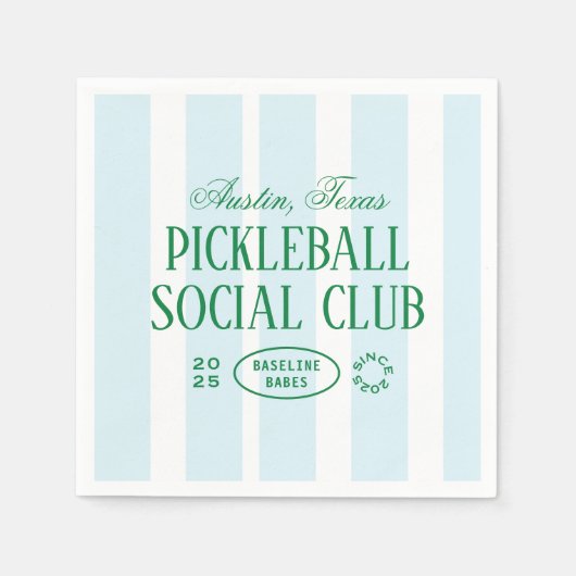 Pickleball Gastgeschenk Napkins in Grün und Weiß Serviette (Vorderseite)