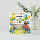 Pickleball Geburtstag Dankeskarte (Stehend Vorderseite)