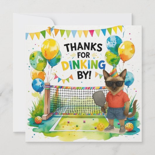 Pickleball Geburtstag Dankeskarte (Vorderseite)