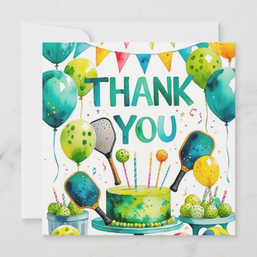 Pickleball Geburtstag Dankeskarte (Vorderseite)