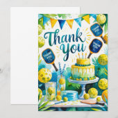 Pickleball Geburtstag Dankeskarte (Vorne/Hinten)