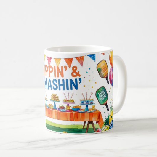 Pickleball Geburtstag Kaffeetasse (VorderseiteRechts)