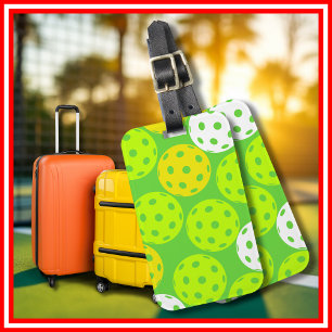 Pickleball-Geburtstagsfeier Cute Green Sports Gepäckanhänger