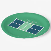Pickleball-Geburtstagsfeier Pappteller (Schrägansicht)