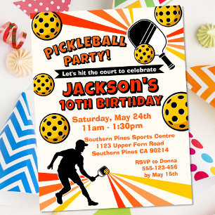 Pickleball-Geburtstagsfeier Retro Vintage-Spieler Postkarte