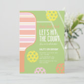 Pickleball Geburtstagsparty Einladung ・ Dink Dink (Stehend Vorderseite)