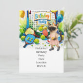 Pickleball Geburtstagsparty für siamesische Katzen Einladung (Stehend Vorderseite)