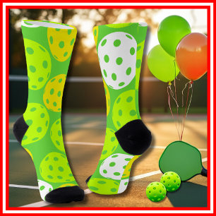 Pickleball Geburtstagsparty Niedlicher Grüner Spor Socken