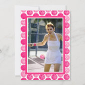 Pickleball Geburtstagsparty Pink White Foto Einladung (Rückseite)