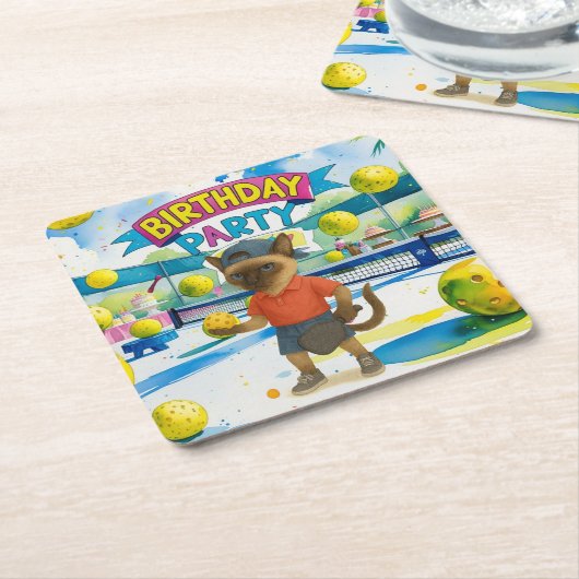 Pickleball Geburtstagsparty Rechteckiger Pappuntersetzer (angewinkelt)