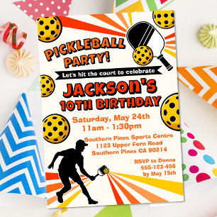 Pickleball Geburtstagsparty Retro Vintage Spieler Einladung