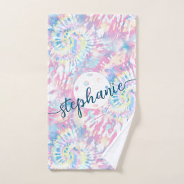 Pickleball Gefärbte Krawatte Script Personalisiert Handtuch